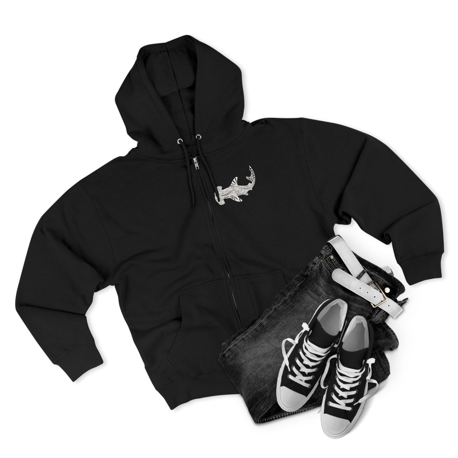 Ventangle Hammerhead Unisex - Zip Cotton Blend Fleece Hoodie