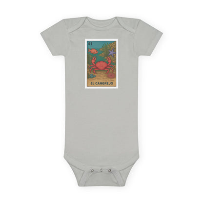 Crab Lotería - Baby Short Sleeve 100% Cotton Onesie (El Cangrejo)