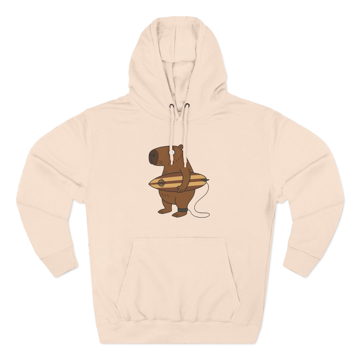 Capybara Surfer Unisex - Pull-Over Cotton Blend Fleece Hoodie