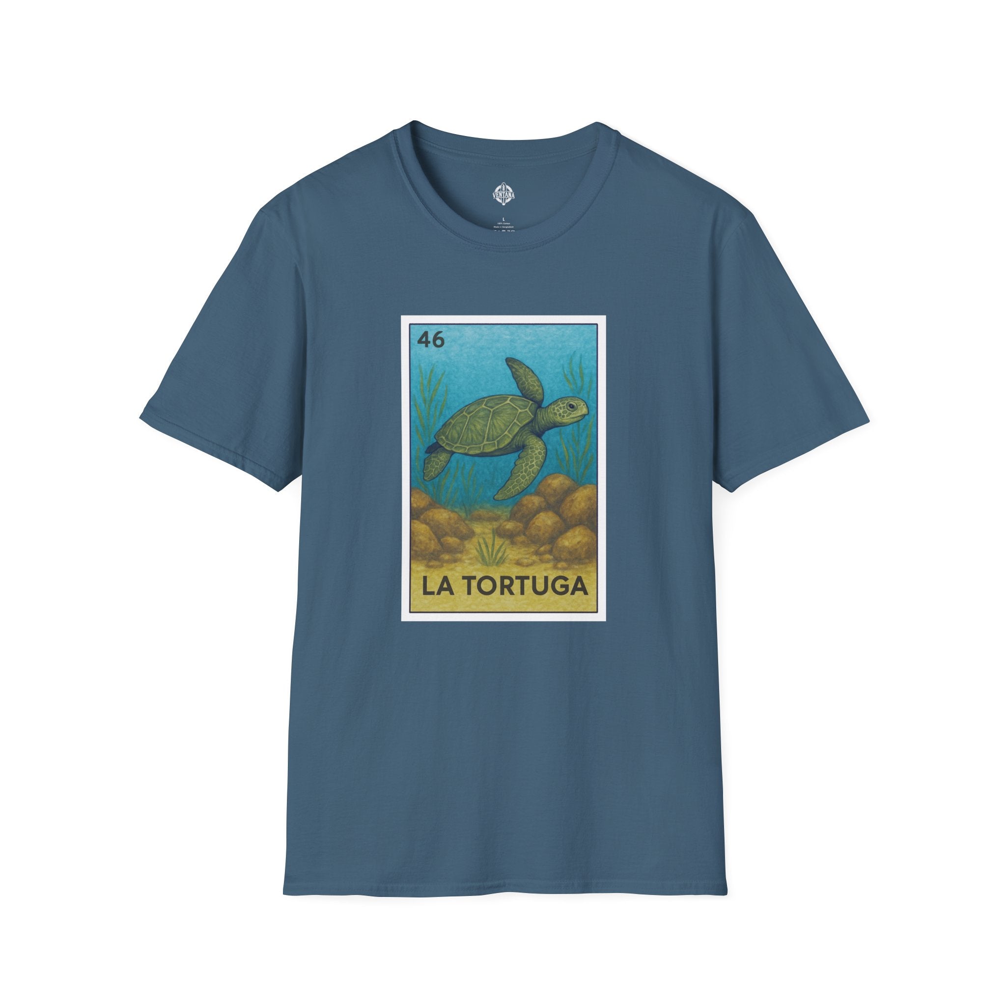 Turtle Lotería Unisex - Soft Style U.S. Cotton T-Shirt (La Tortuga)