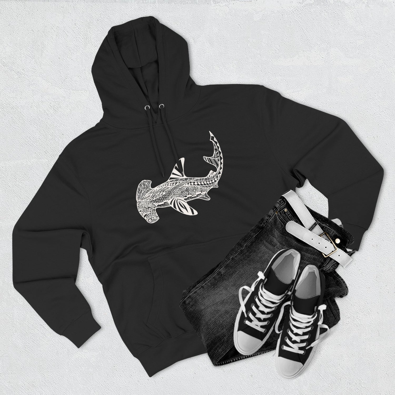Ventangle Hammerhead Unisex - Pull-Over Cotton Blend Fleece Hoodie