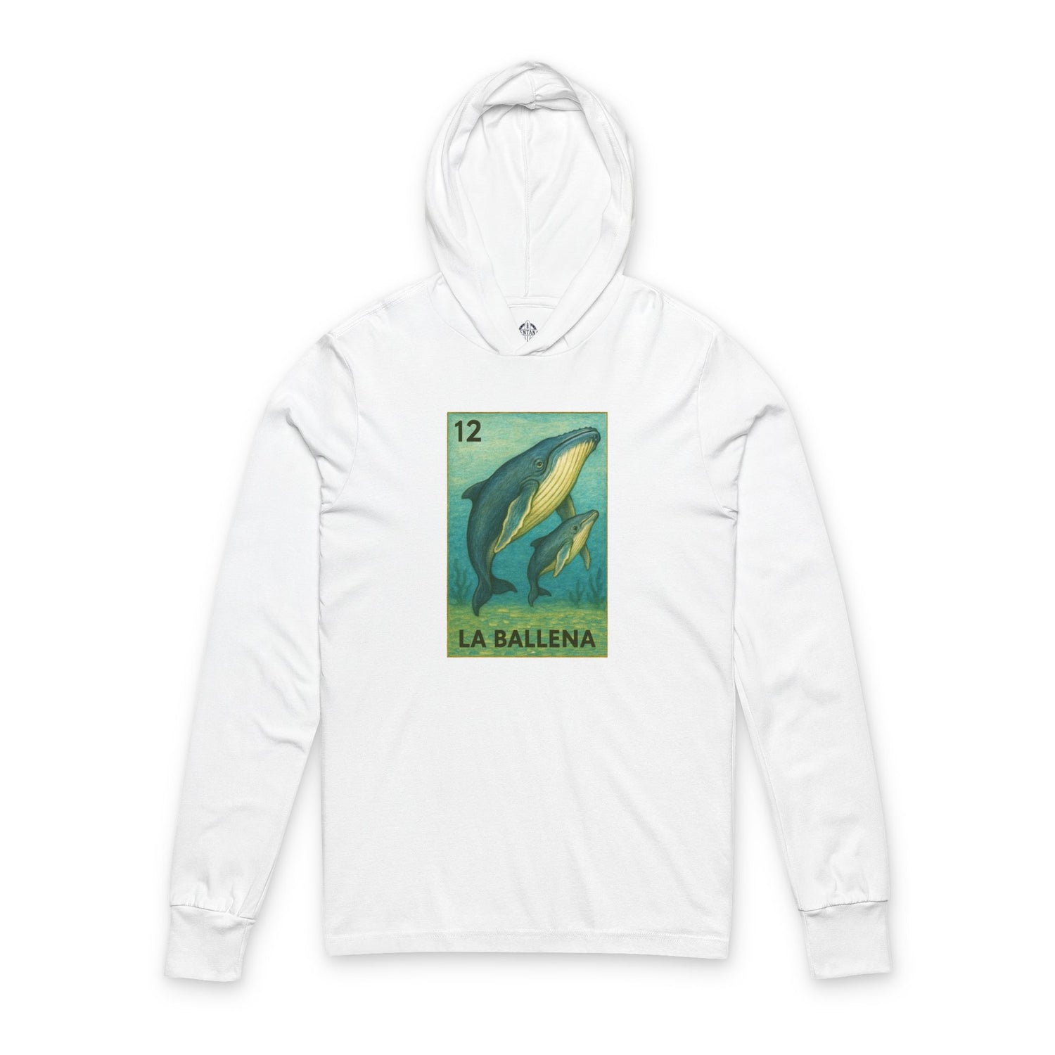 Whale Lotería Unisex - Cotton Hooded Long Sleeve Hooded T-Shirt (La Ballena)