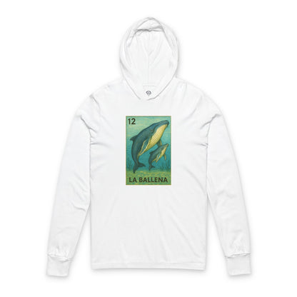 Whale Lotería Unisex - Cotton Hooded Long Sleeve Hooded T-Shirt (La Ballena)