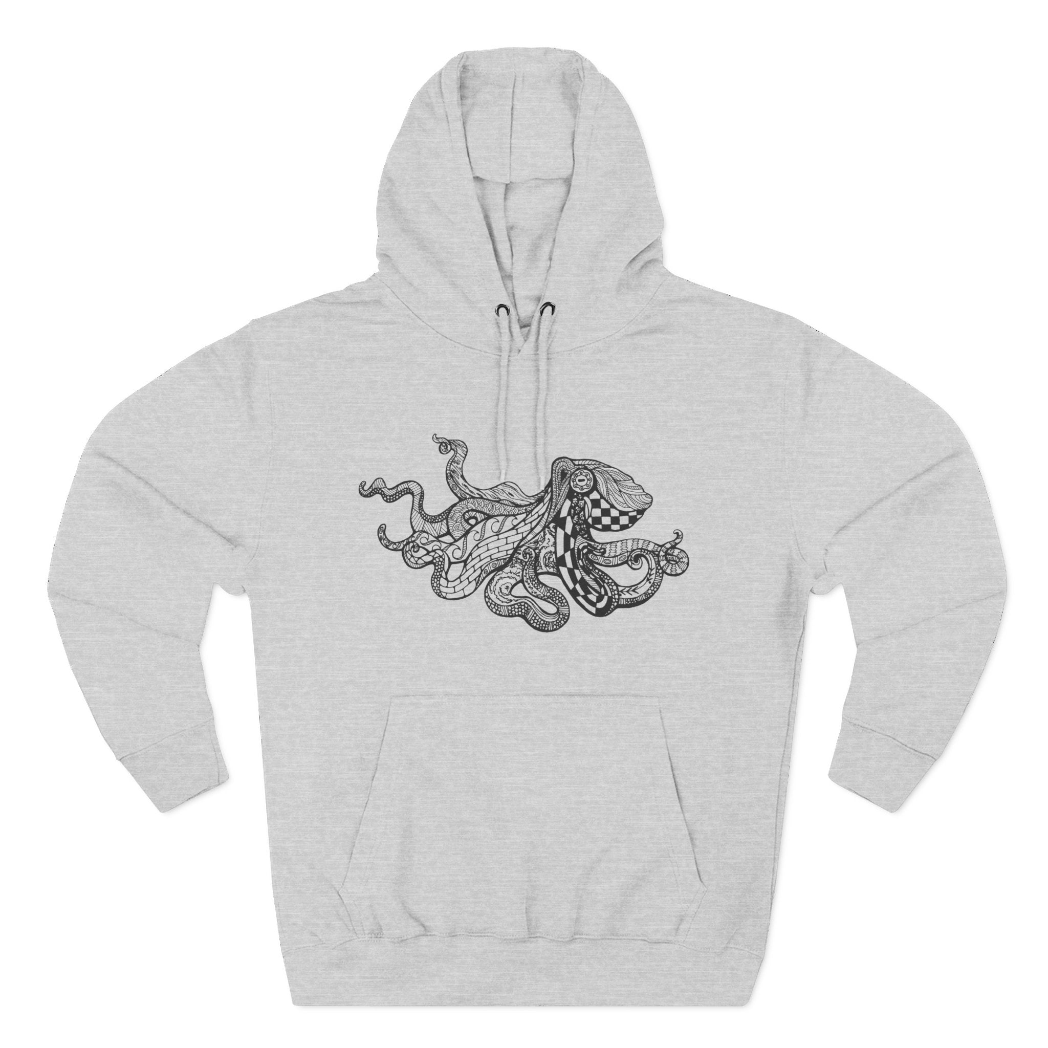 Ventangle Octopus Unisex - Pull-Over Cotton Blend Fleece Hoodie