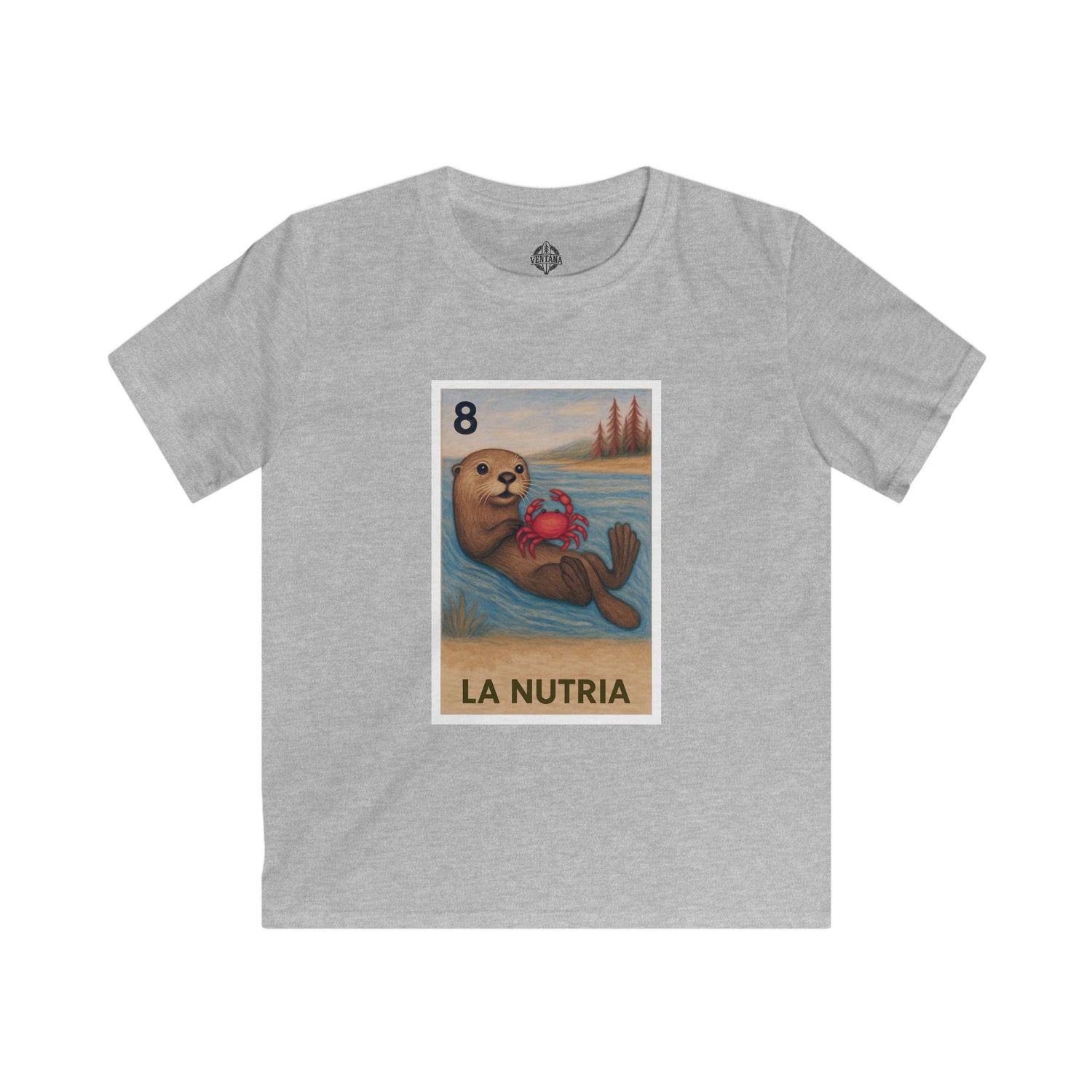 Sea Otter Lotería Kids - Soft Style U.S. Cotton T-Shirt (La Nutria)