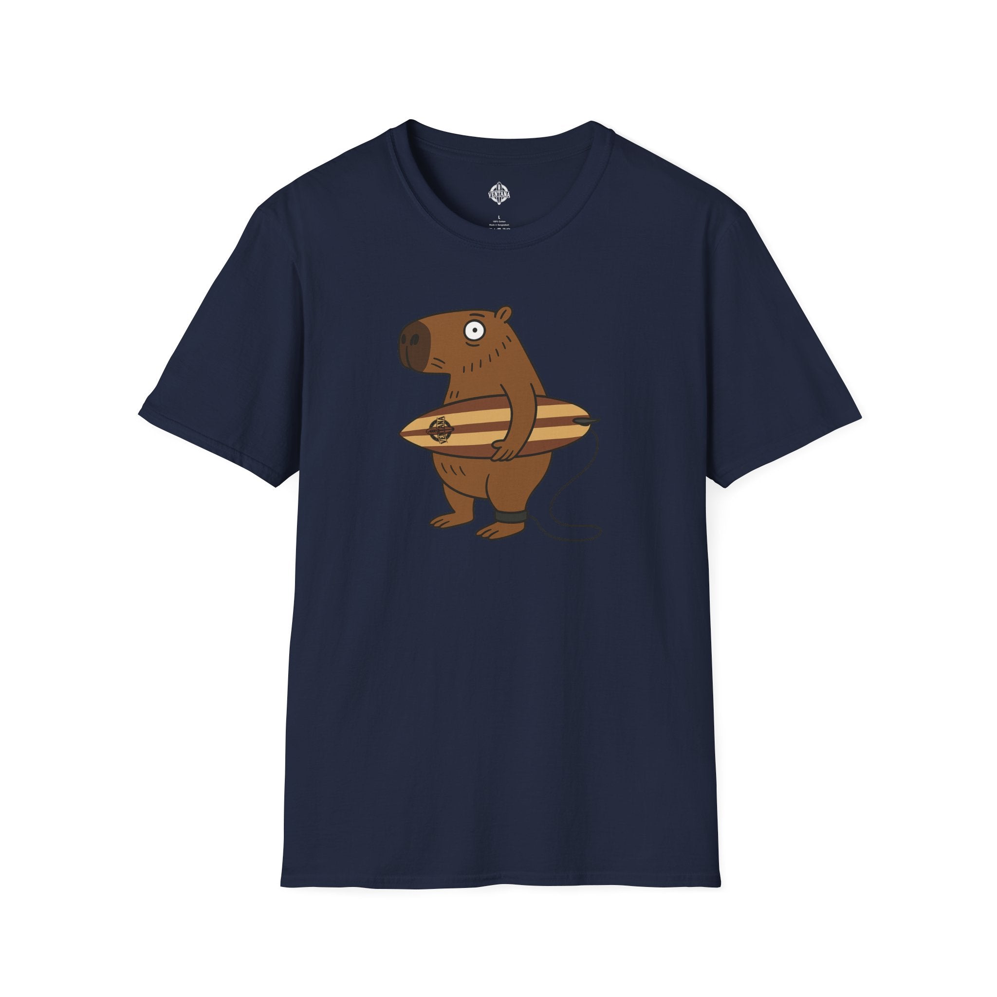 Capybara Surfer Unisex - Soft Style U.S. Cotton T-Shirt