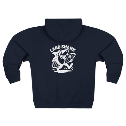 Land Shark Unisex - Zip Cotton Blend Fleece Hoodie