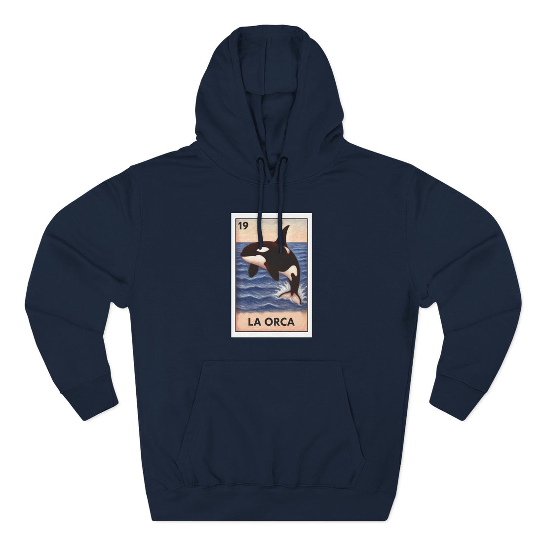 Orca Lotería Unisex - Pull-Over Cotton Blend Fleece Hoodie (La Orca)