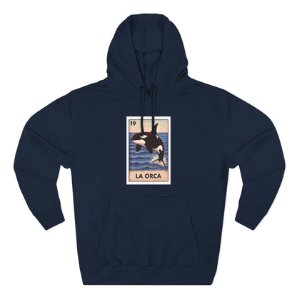 Orca Lotería Unisex - Pull-Over Cotton Blend Fleece Hoodie (La Orca)
