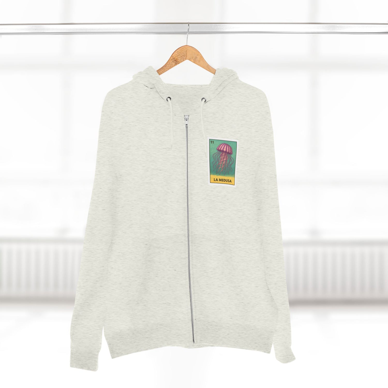 Sea Jelly Lotería Unisex - Zip Cotton Blend Fleece Hoodie (La Medusa)