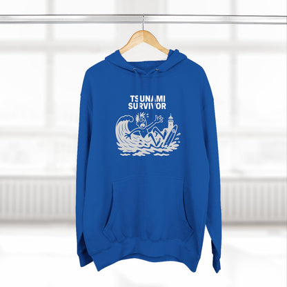 Tsunami Survivor Unisex - Pull-Over Cotton Blend Fleece Hoodie