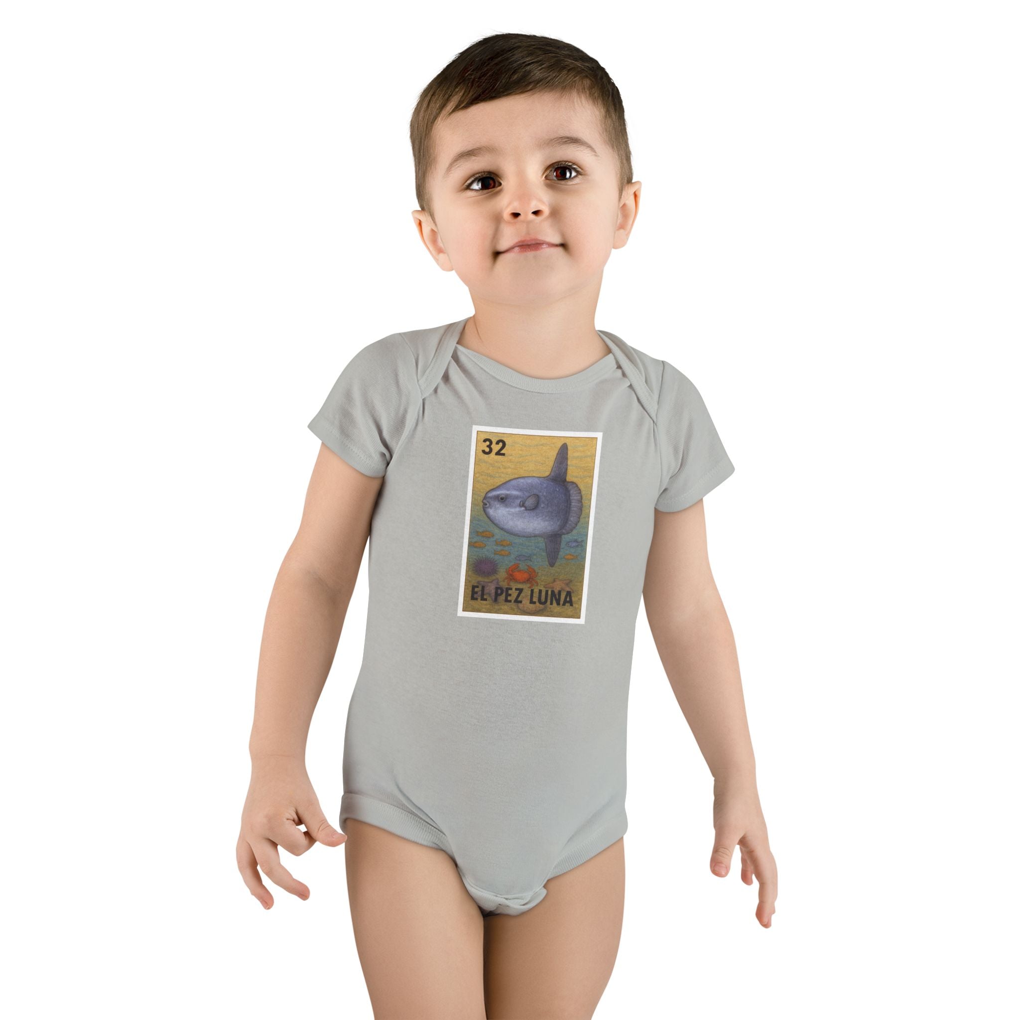 Sunfish Lotería - Baby Short Sleeve 100% Cotton Onesie (El Pez Luna)