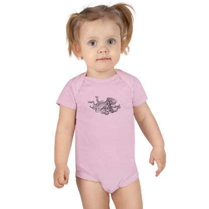 Ventangle Octopus - Baby Short Sleeve 100% Cotton Onesie
