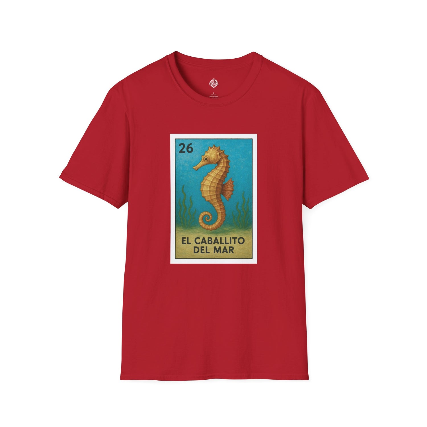 Seahorse Lotería Unisex - Soft Style U.S. Cotton T-Shirt (El Caballito del Mar)