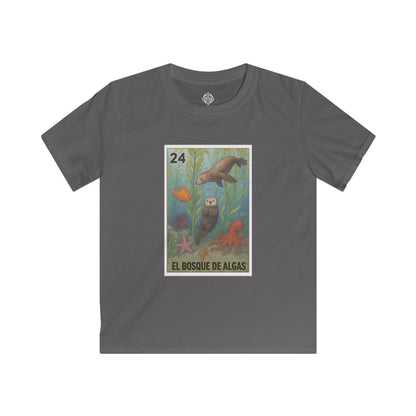 Kelp Forest Lotería Kids - Soft Style U.S. Cotton T-Shirt (El Bosque de Algas)