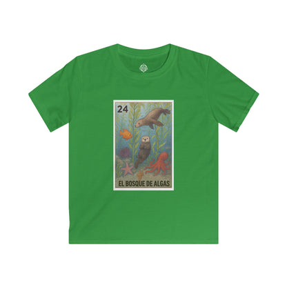 Kelp Forest Lotería Kids - Soft Style U.S. Cotton T-Shirt (El Bosque de Algas)