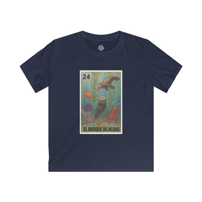 Kelp Forest Lotería Kids - Soft Style U.S. Cotton T-Shirt (El Bosque de Algas)