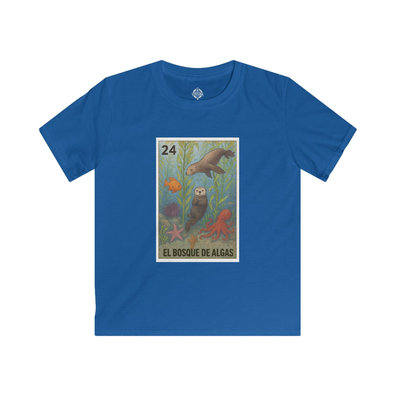 Kelp Forest Lotería Kids - Soft Style U.S. Cotton T-Shirt (El Bosque de Algas)