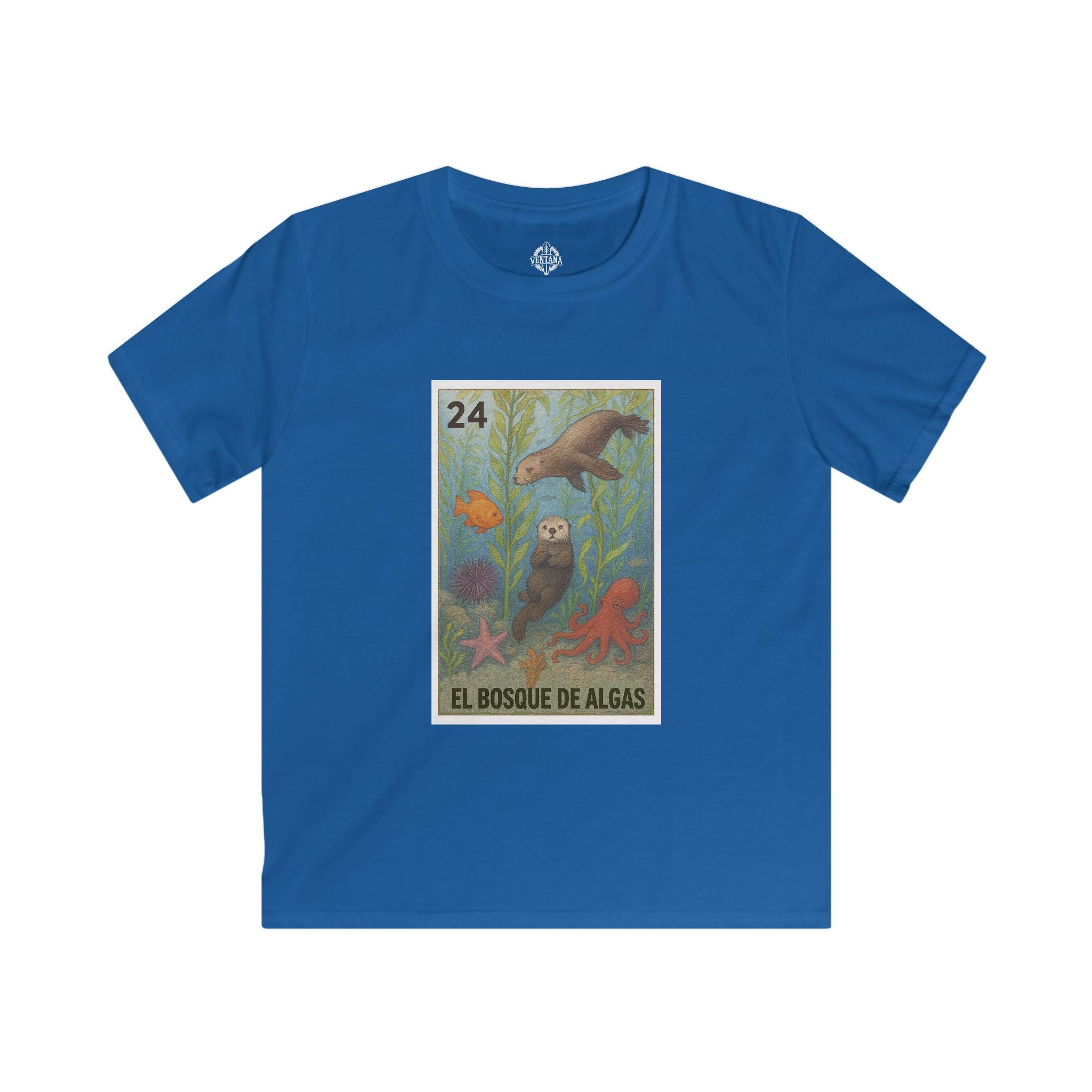 Kelp Forest Lotería Kids - Soft Style U.S. Cotton T-Shirt (El Bosque de Algas)