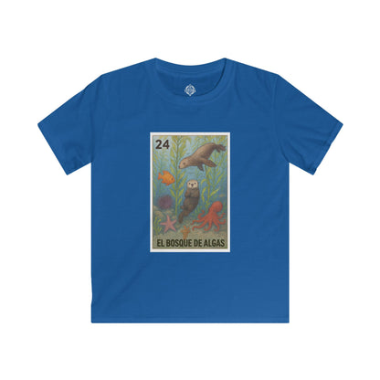 Kelp Forest Lotería Kids - Soft Style U.S. Cotton T-Shirt (El Bosque de Algas)