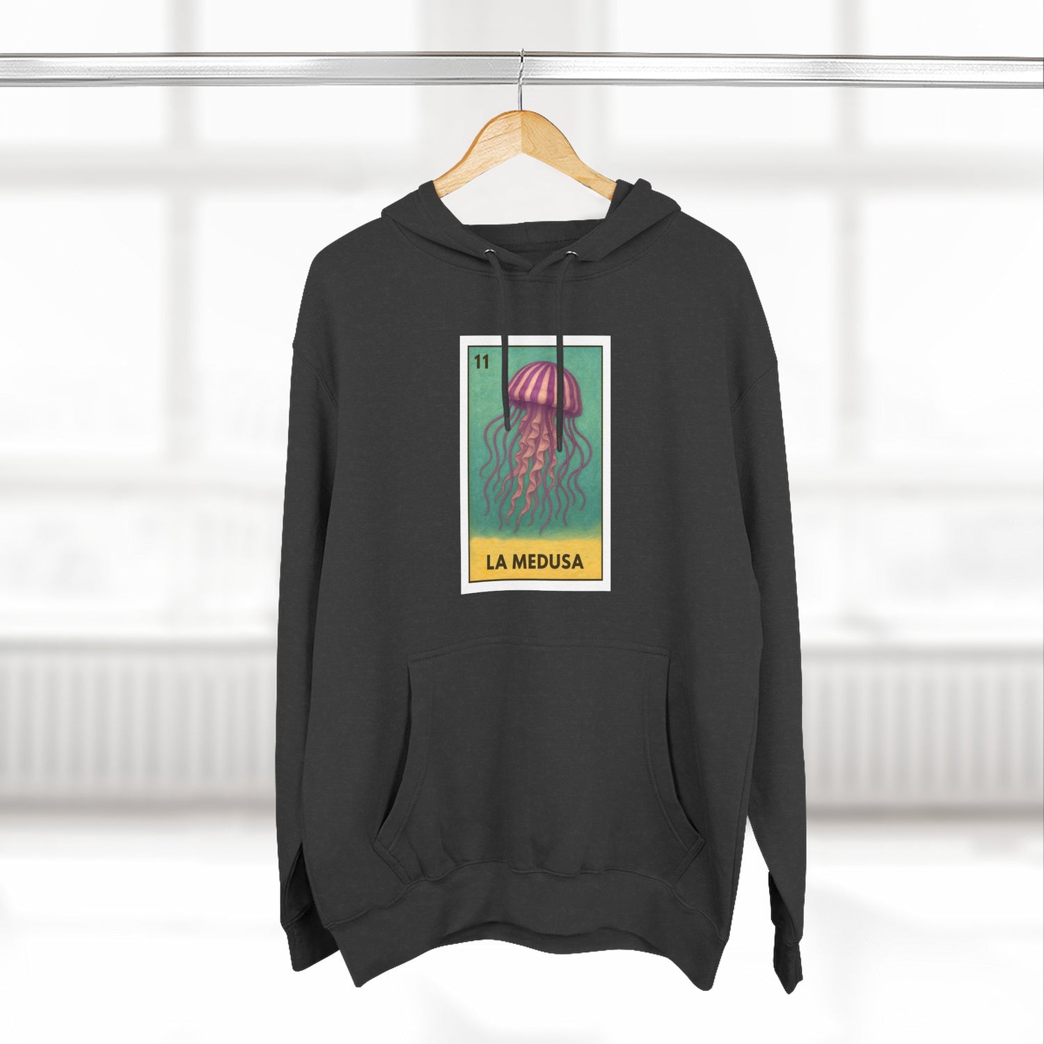 Sea Jelly Lotería Unisex - Pull-Over Cotton Blend Fleece Hoodie (La Medusa)