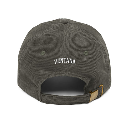Ventana Three Board Embroidered Corduroy Cap - 100% Cotton