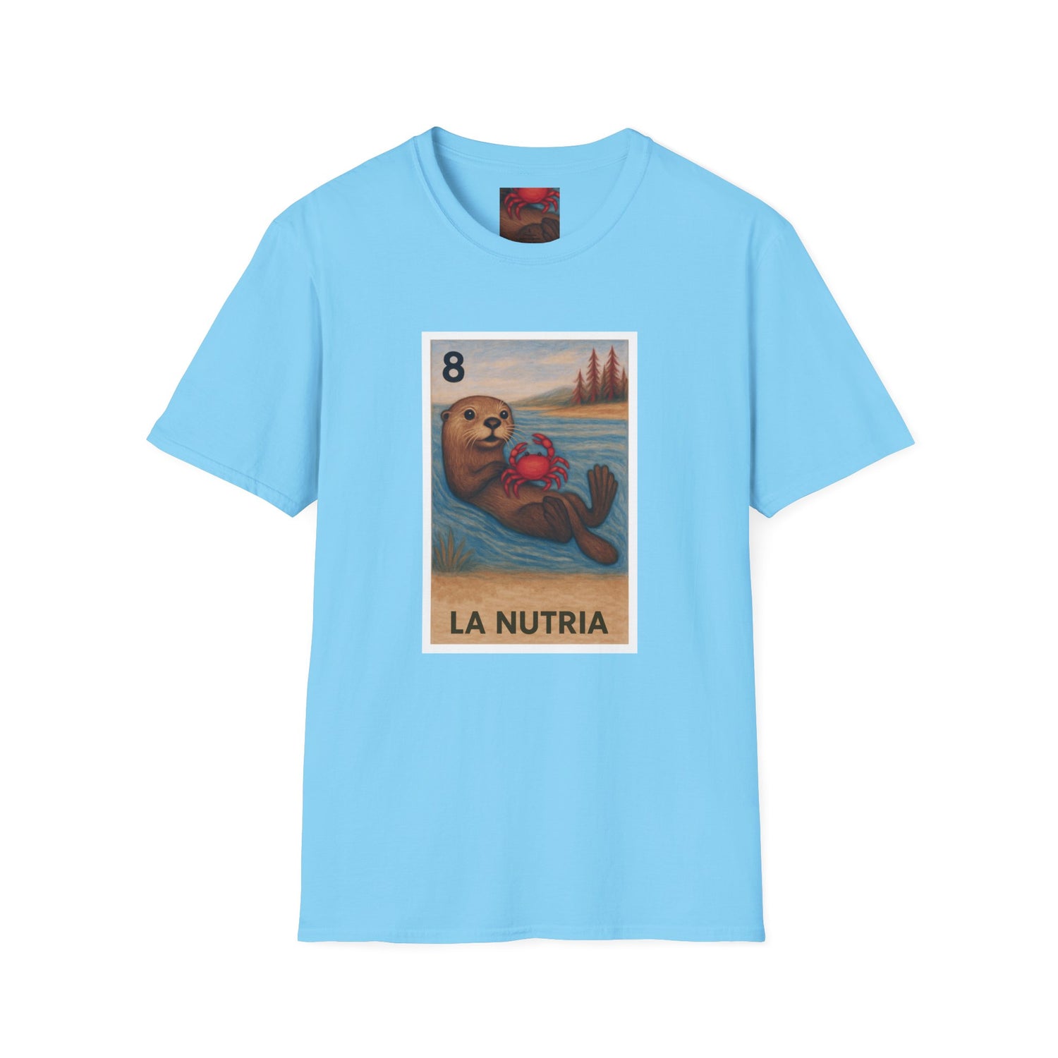 Sea Otter Lotería Unisex - Soft Style U.S. Cotton T-Shirt (La Nutria)