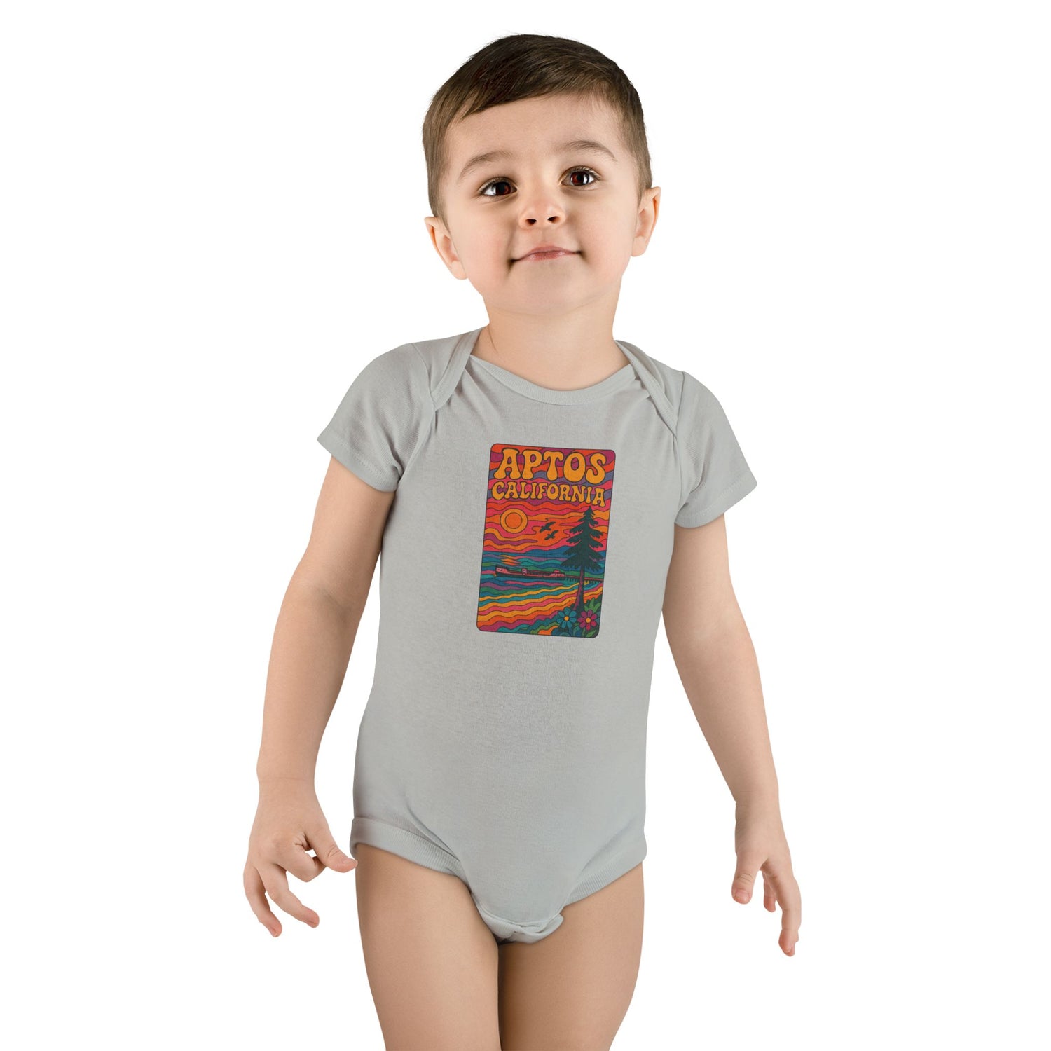 Aptos California Psychedelic - Baby Short Sleeve 100% Cotton Onesie