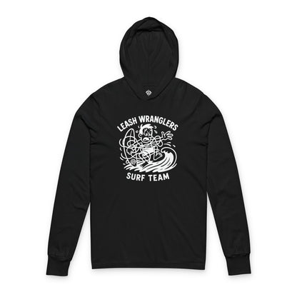 Leash Wranglers Surf Team Unisex - Cotton Long Sleeve Hooded T-Shirt