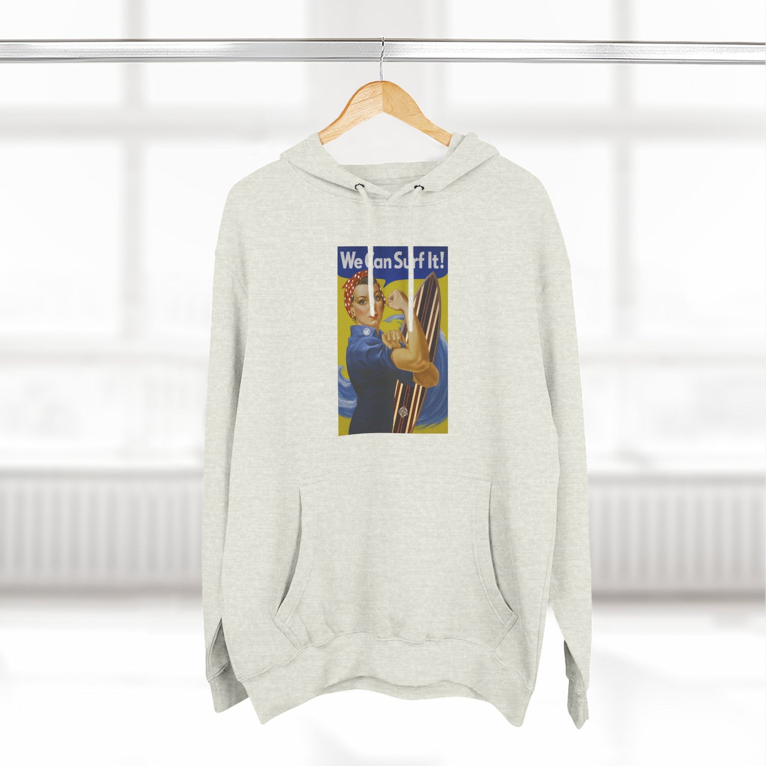 Rosie the Surfer - Pull-Over Cotton Blend Fleece Hoodie