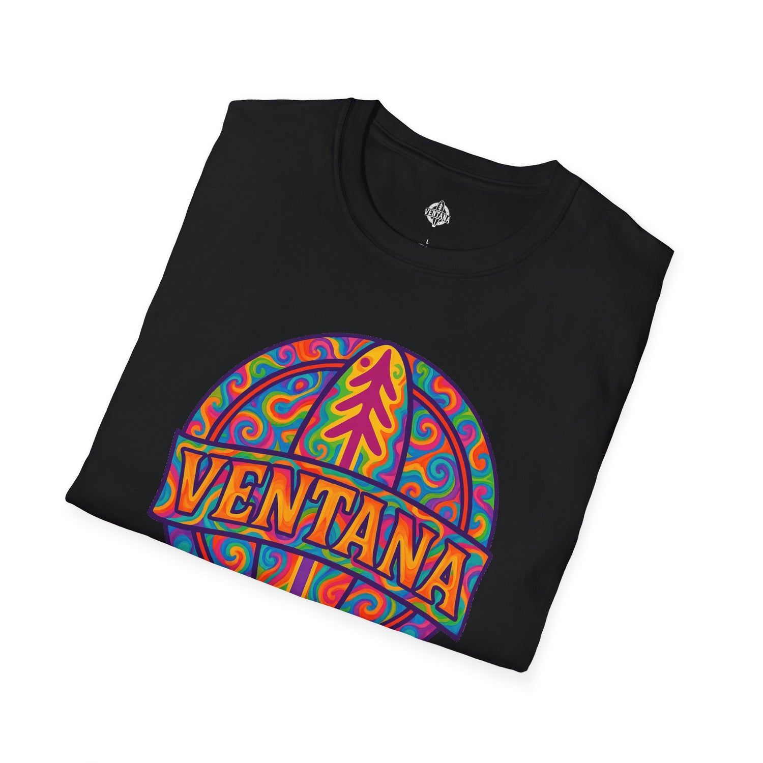 Ventana Psychedelic Treefish Logo - Soft Style U.S. Cotton T-Shirt