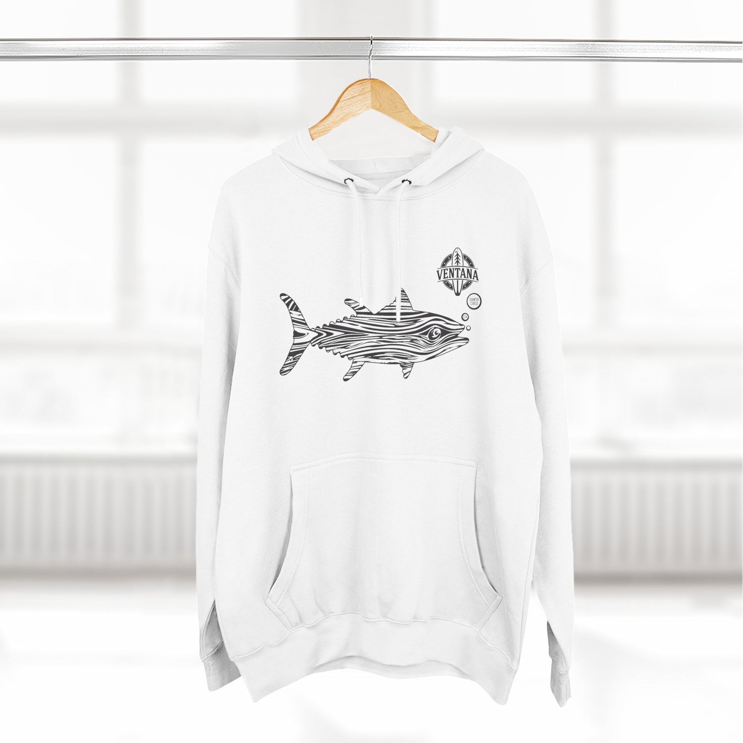 Ventana Wooden Tuna Unisex - Pull-Over Cotton Blend Fleece Hoodie