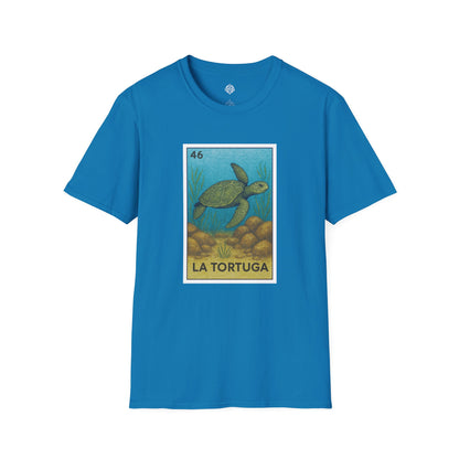 Turtle Lotería Unisex - Soft Style U.S. Cotton T-Shirt (La Tortuga)