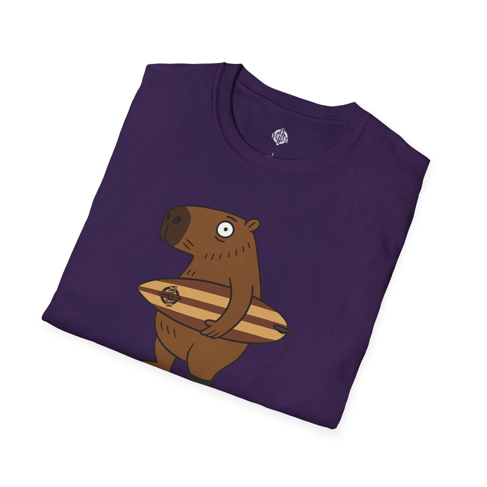 Capybara Surfer Unisex - Soft Style U.S. Cotton T-Shirt
