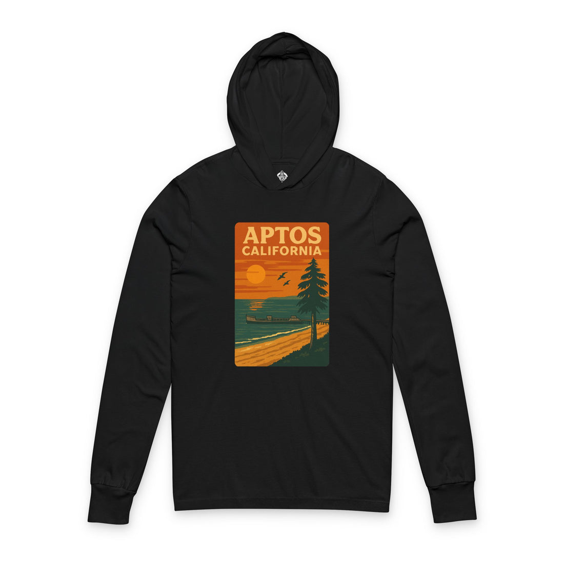 Aptos California Sunset Unisex - Cotton Long Sleeve Hooded T-Shirt