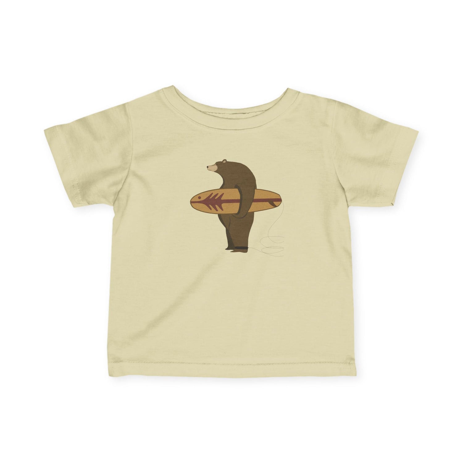 Surfing Grizzly Bear by Fabian Lavater - Infant 100% Cotton T-Shirt