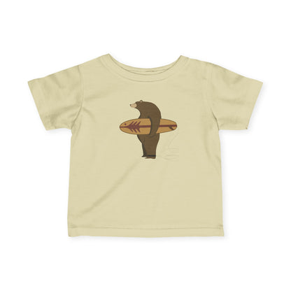 Surfing Grizzly Bear by Fabian Lavater - Infant 100% Cotton T-Shirt