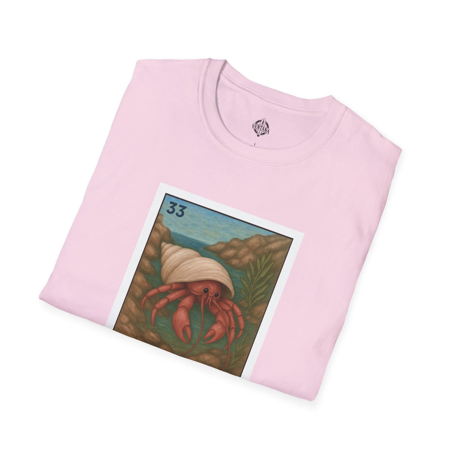 Hermit Crab Lotería Unisex - Soft Style U.S. Cotton T-Shirt (El Cangrejo Ermitaño)