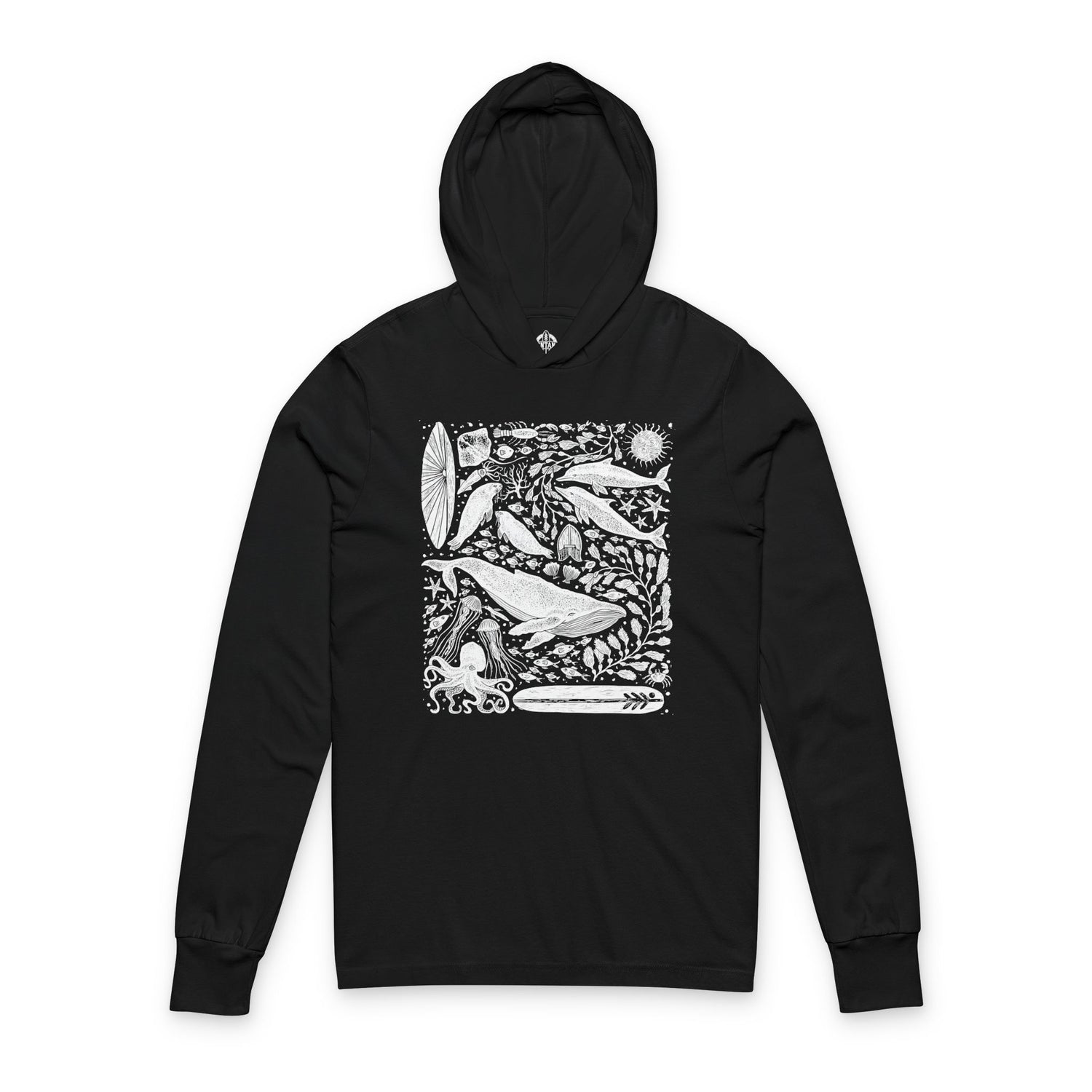 Ventana Marine Life by Lili Arnold Unisex - Cotton Hooded Long Sleeve Hooded T-Shirt