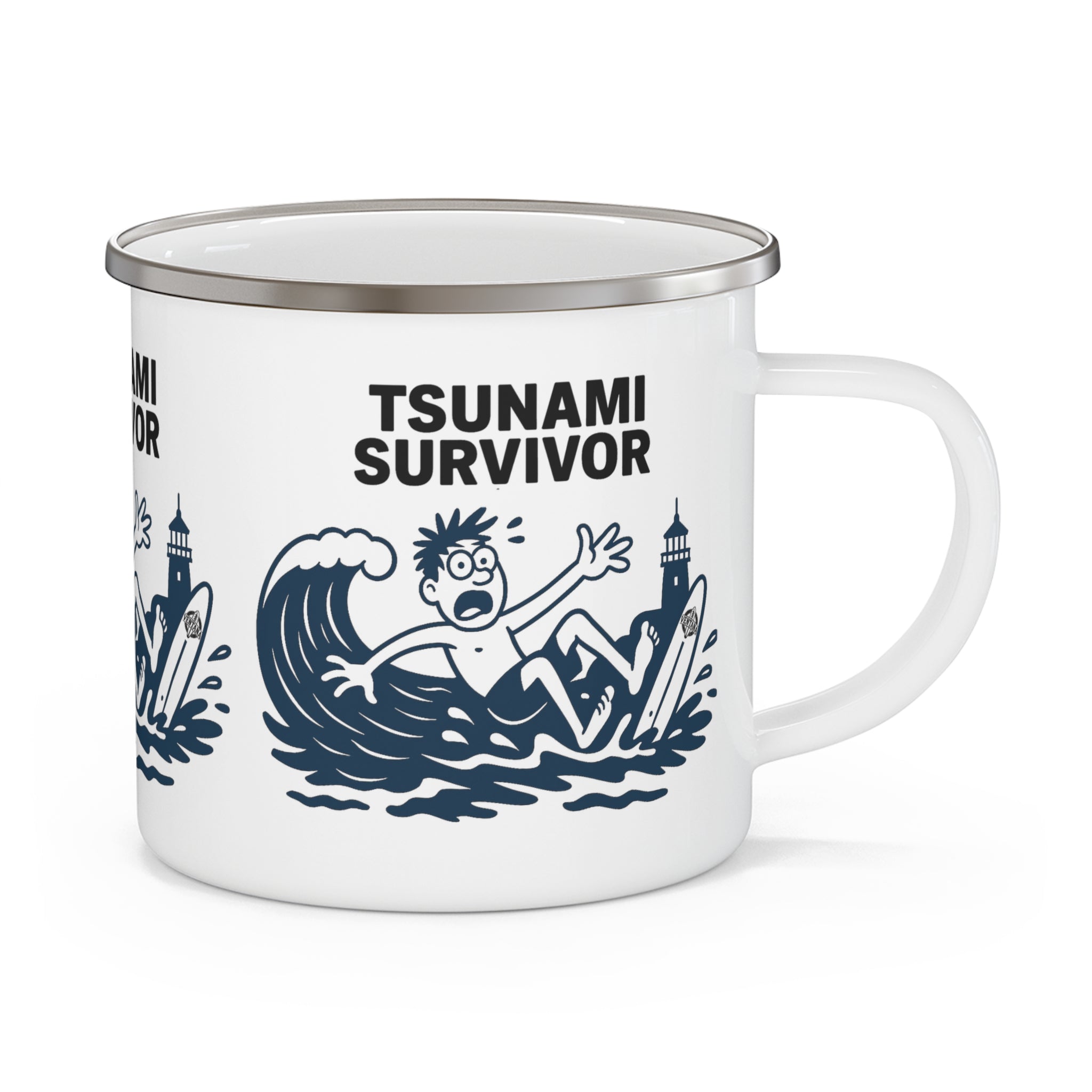 Tsunami Survivor Enamel Camping Mug (12oz - small)