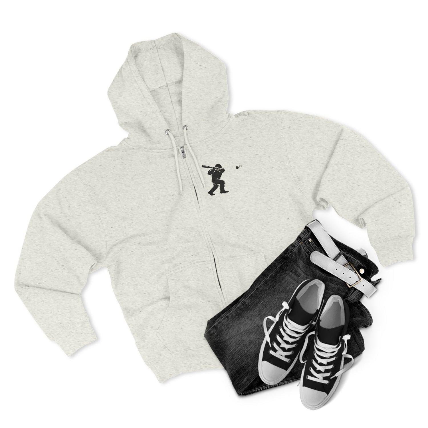 Ventana Sluggersquatch Unisex - Zip Cotton Blend Fleece Hoodie