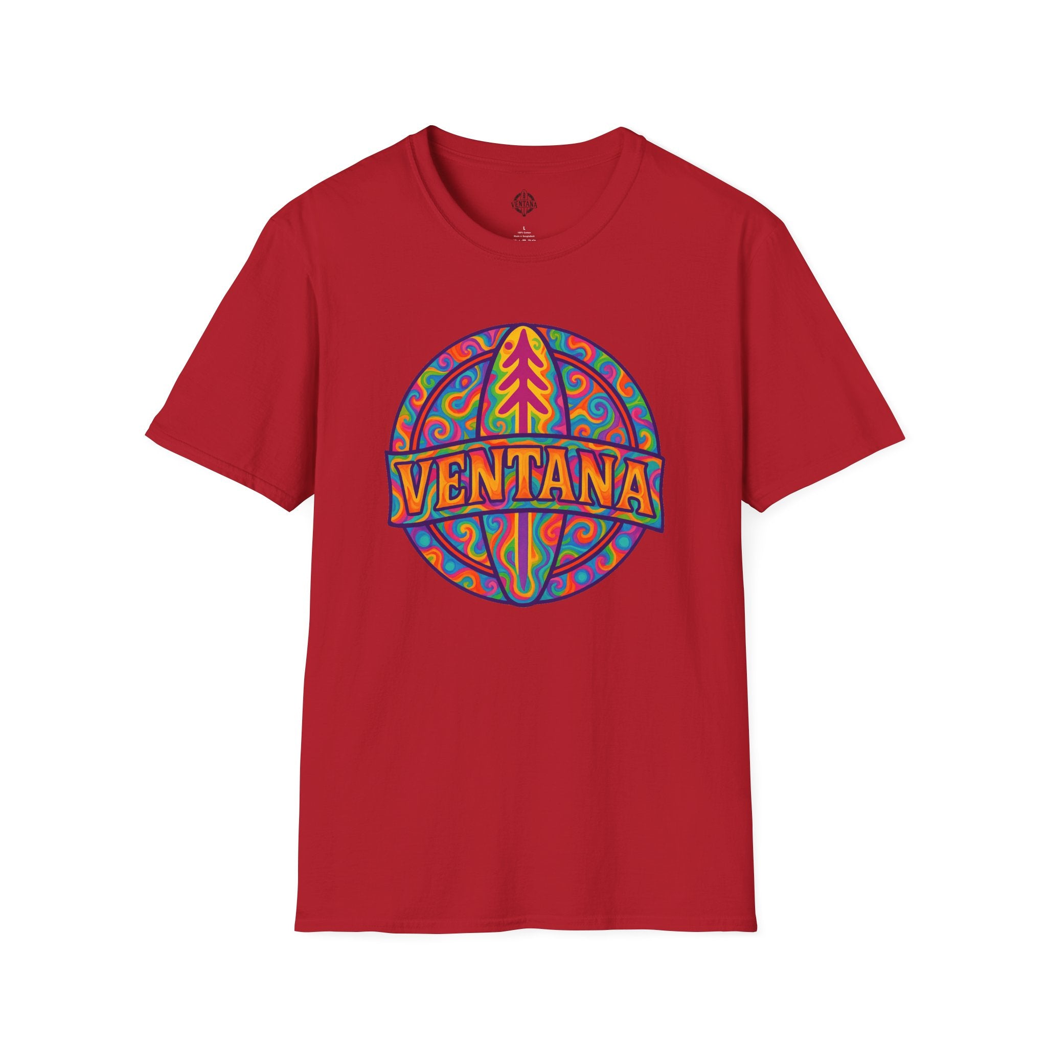 Ventana Psychedelic Treefish Logo - Soft Style U.S. Cotton T-Shirt