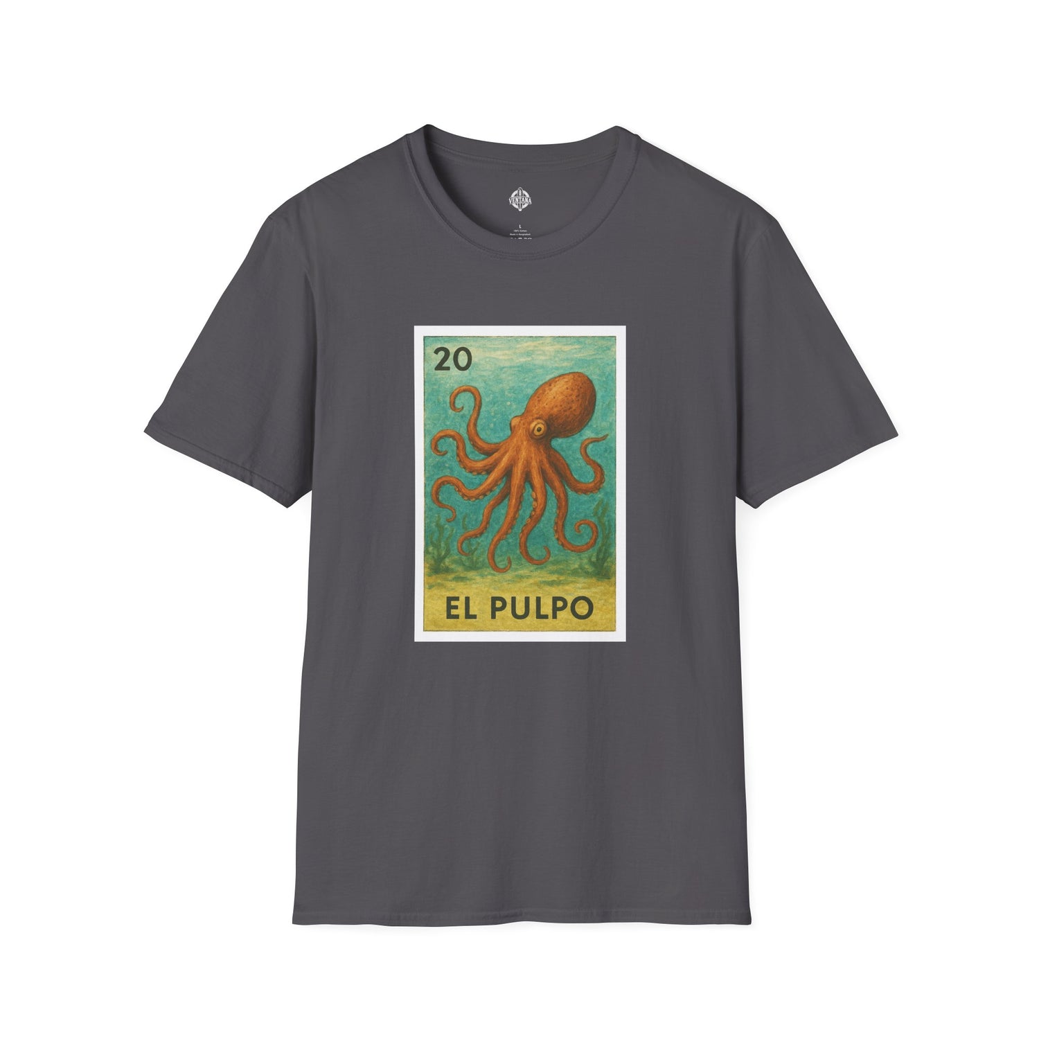 Octopus Lotería Unisex - Soft Style U.S. Cotton T-Shirt (El Pulpo)