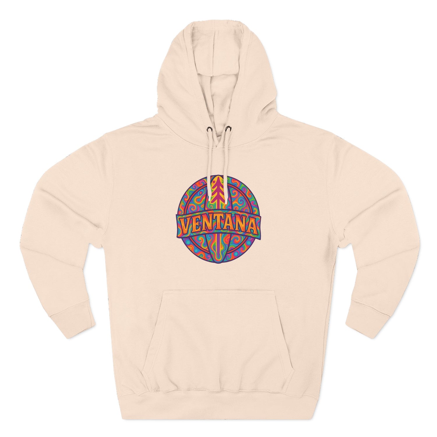 Ventana Psychedelic Treefish Logo Unisex - Pull-Over Cotton Blend Fleece Hoodie