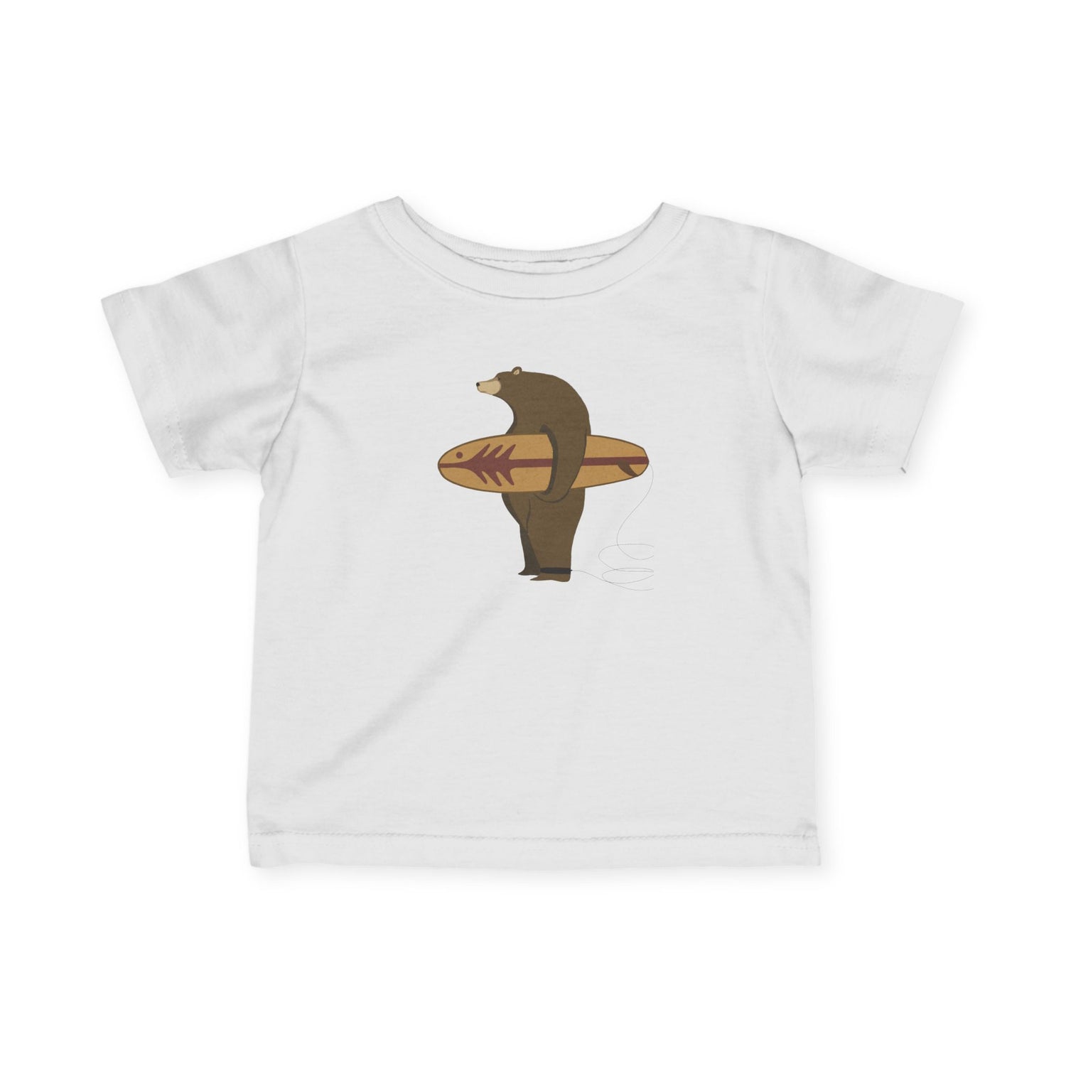 Surfing Grizzly Bear by Fabian Lavater - Infant 100% Cotton T-Shirt