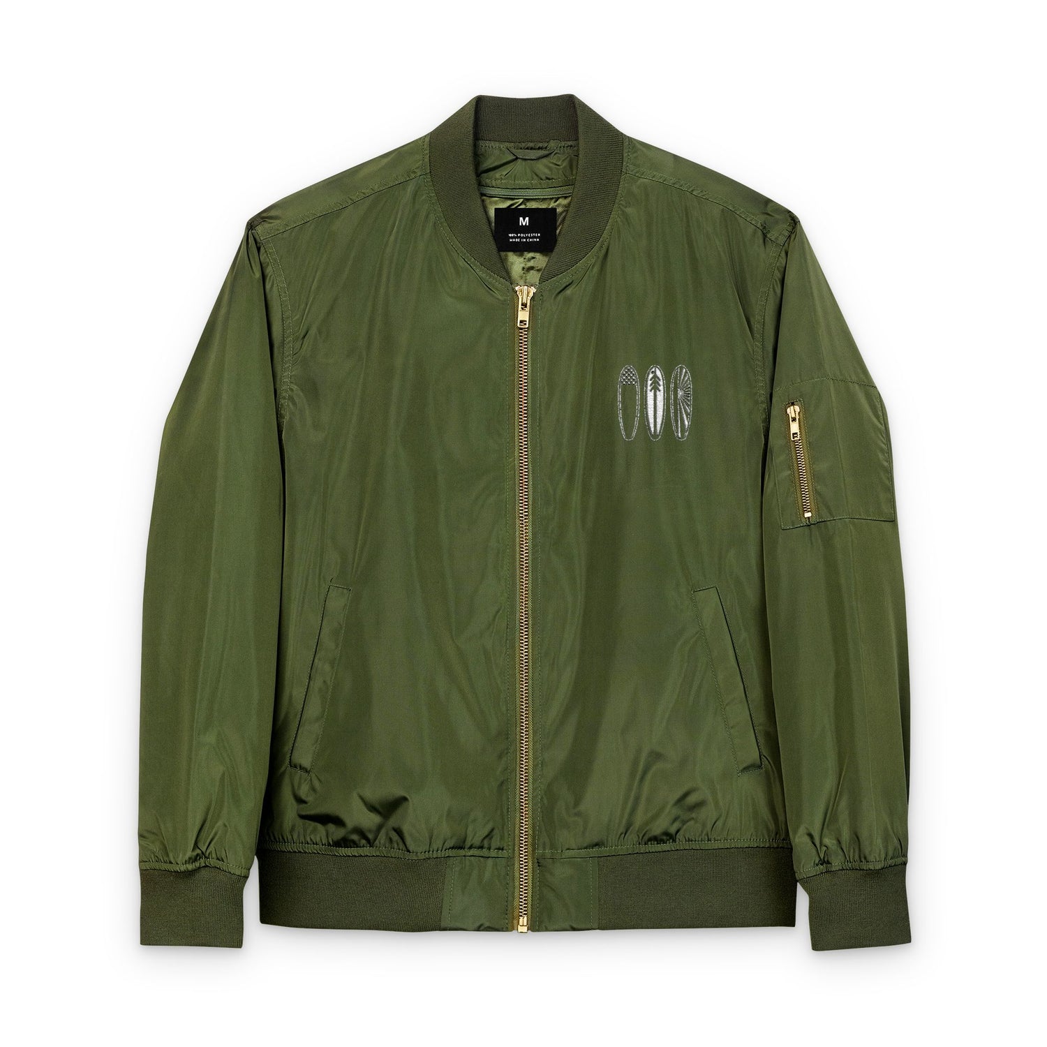 Ventana Three Board Recycled Poly Embroidered Bomber Jacket
