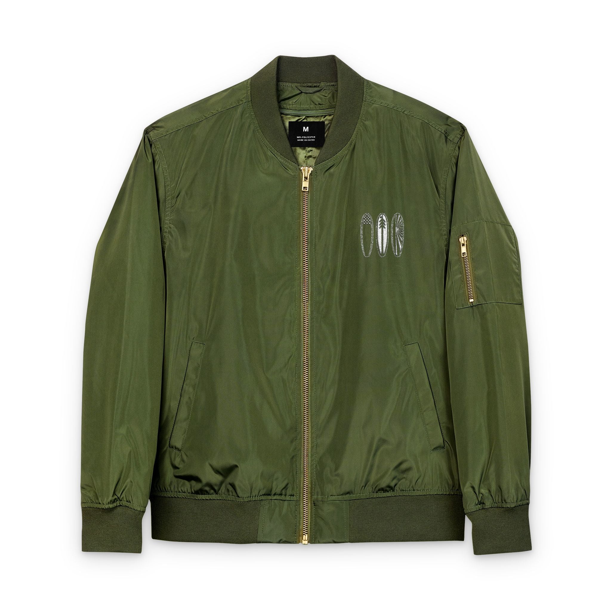 Ventana Three Board Recycled Poly Embroidered Bomber Jacket