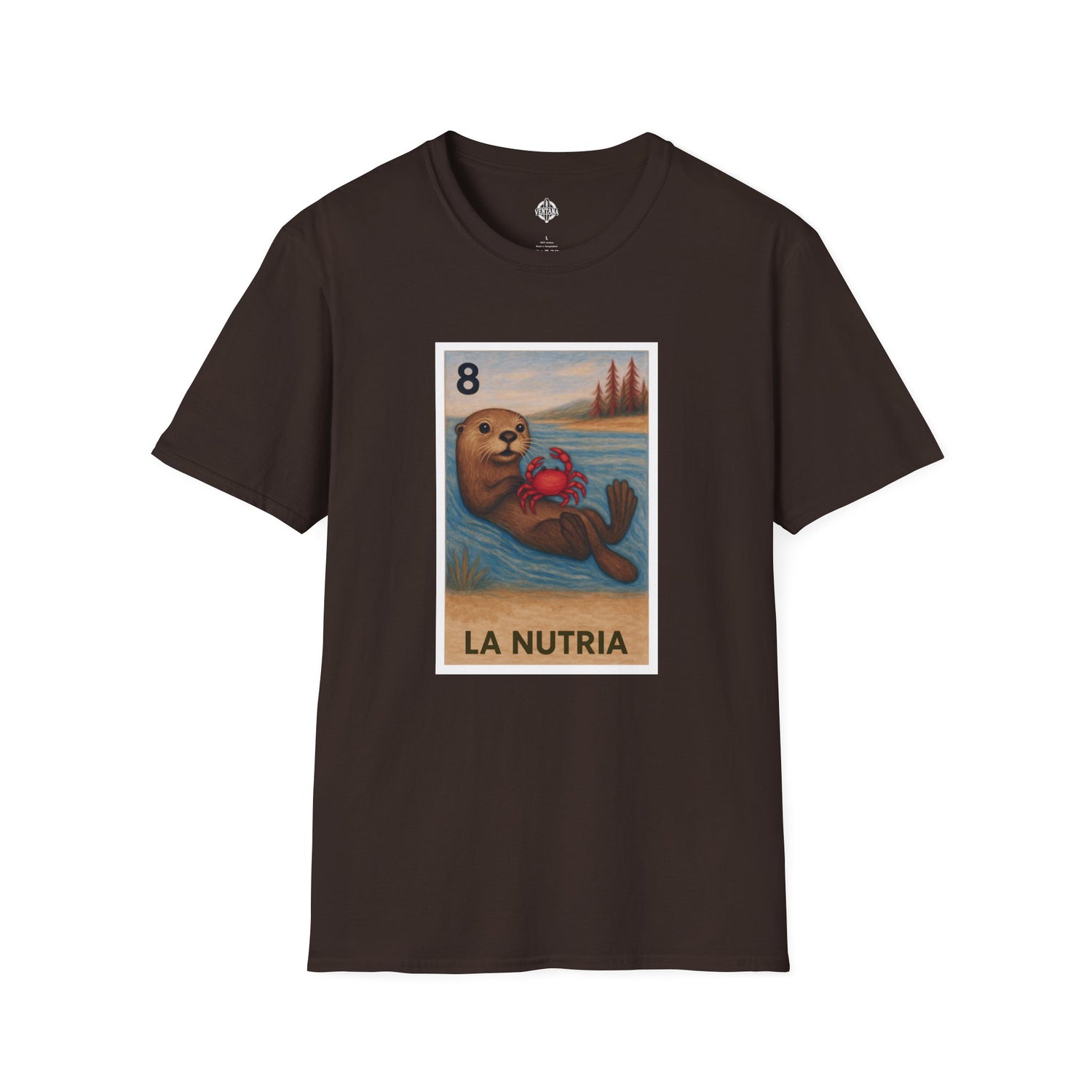 Sea Otter Lotería Unisex - Soft Style U.S. Cotton T-Shirt (La Nutria)