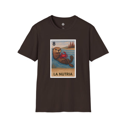 Sea Otter Lotería Unisex - Soft Style U.S. Cotton T-Shirt (La Nutria)
