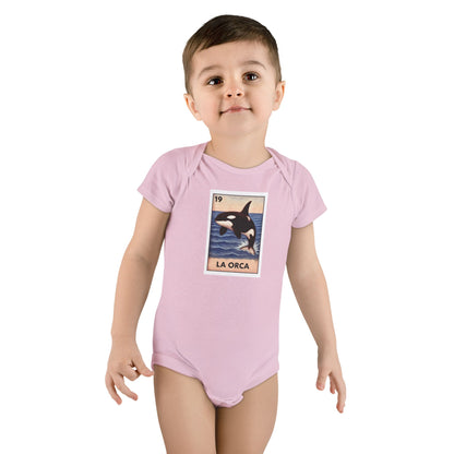 Orca Lotería - Baby Short Sleeve 100% Cotton Onesie (La Orca)